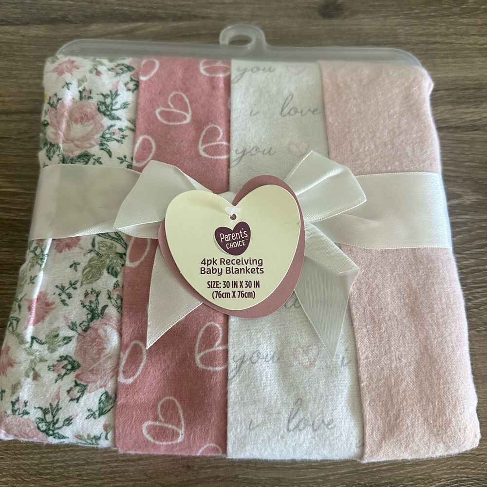 ***SOLD*** Parents Choice Pink 4-Pack Baby Receiving Blankets